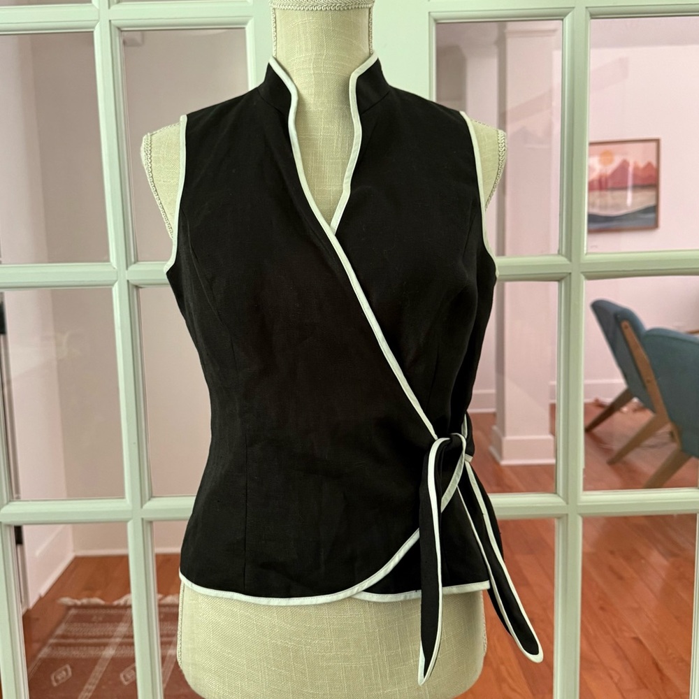 NWT Talbots Side Tie Linen Vest